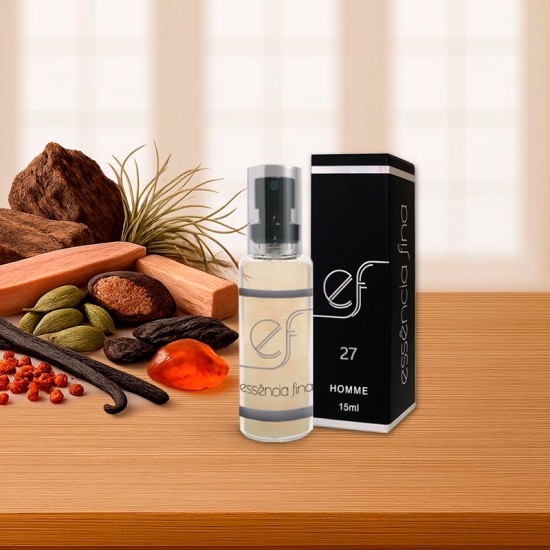 Perfume Essência Fina 27 Masculino 15ml - Oud Wood